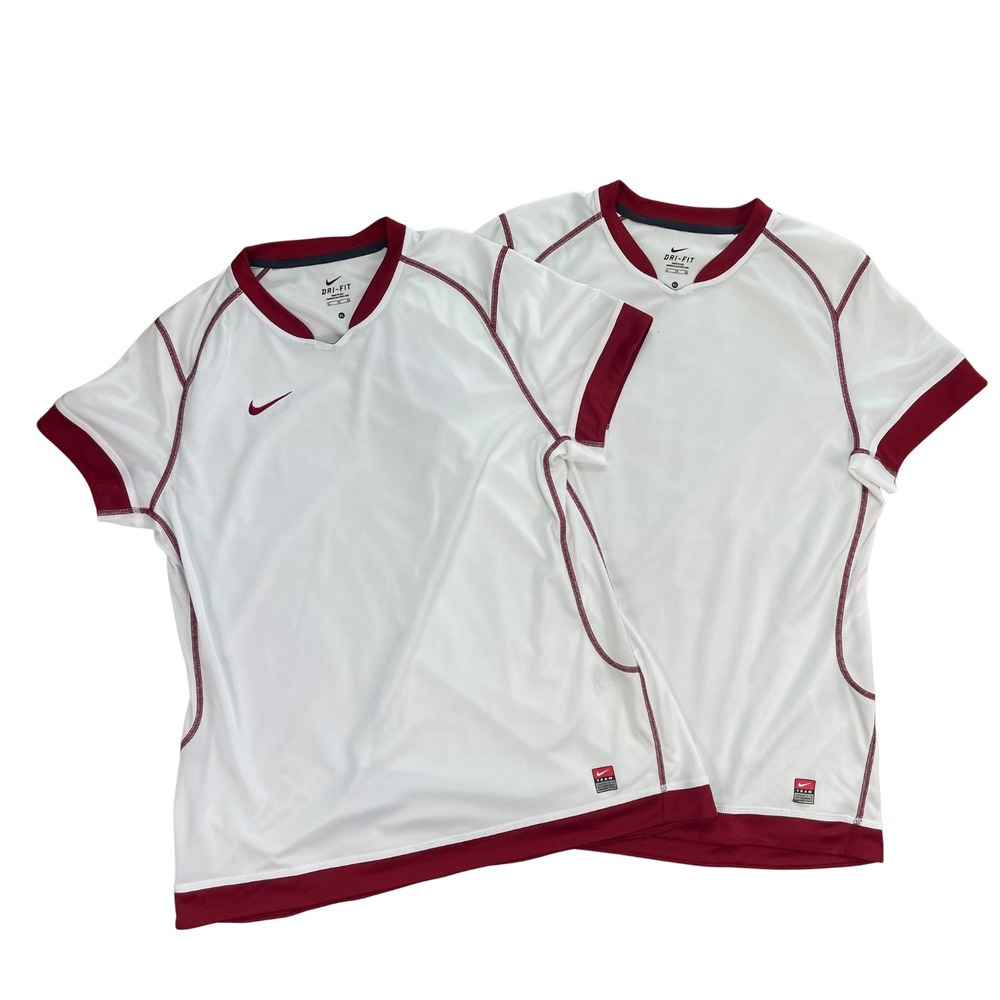 Nike Dri-FIT Mens Athletic Jersey White Maroon XL Bundle Athletic Activewear
